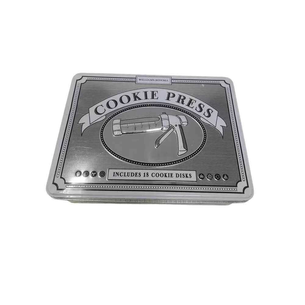 NEW Williams Sonoma Cookie Press 18 Discs Stainless Manual Baking Christmas